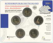 Germany - FRG Annual Coin Set of 5 x 2 Euro 2008