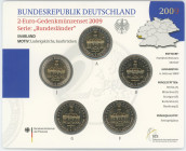 Germany - FRG Annual Coin Set of 5 x 2 Euro 2009