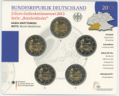 Germany - FRG Annual Coin Set of 5 x 2 Euro 2013