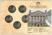 Germany - FRG Annual Coin Set of 5 x 2 Euro 2019