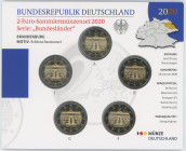 Germany - FRG Annual Coin Set of 5 x 2 Euro 2020