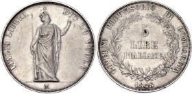 Italian States Lombardy-Venetia 5 Lire 1848 M