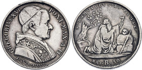 Italian States Papal States 50 Baiocchi 1832 B Die Crack Error