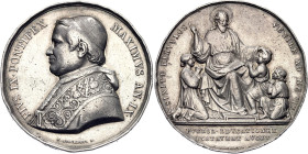Italian States Papal States Silver Medal "Pius IX - Education of Young People" 1854 IX