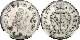 Italian States Tuscany 10 Quattrini 1764 NGC AU