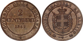 Italian States Tuscany 2 Centesimi 1859