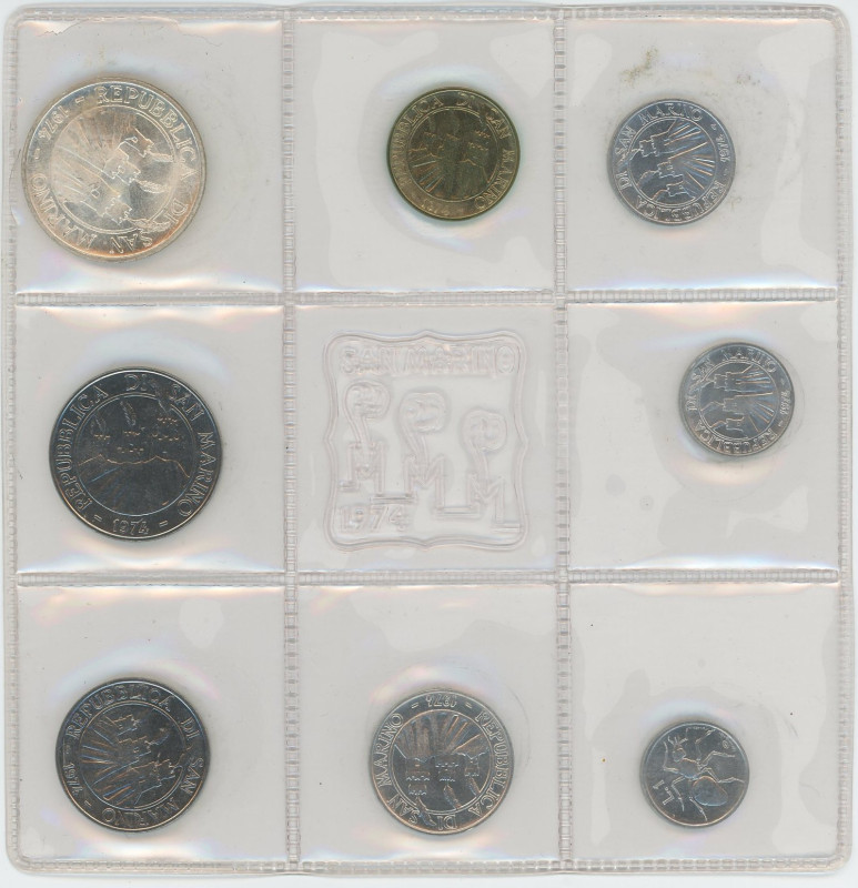 San Marino Annual Coin Set 1974

KM# MS3; With Silver; In the original packing...