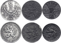 Bohemia & Moravia 20 - 50 Haleru - 1 Koruna 1941 - 1943
