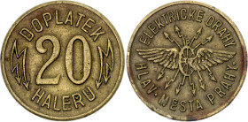 Czechoslovakia Transit Token 20 Haleru 1920s