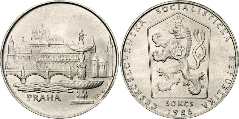 Czechoslovakia 50 Korun 1986

KM# 121, N# 12644; Silver; City of Prague; Minta...