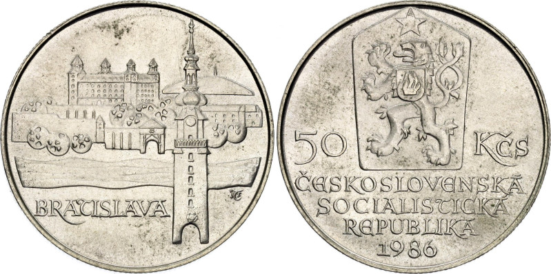 Czechoslovakia 50 Korun 1986

KM# 125, N# 18690; Silver; City of Bratislava; M...