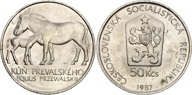 Czechoslovakia 50 Korun 1987

KM# 127, N# 20197; Silver; Prague Zoo - Převalsk...