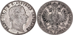 Austria 1/4 Florin 1858 A