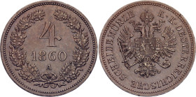 Austria 4 Kreuzer 1860 A