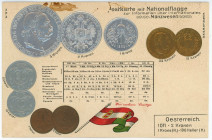 Austria Post Card "Coins of Austria" 1904 - 1912 (ND)