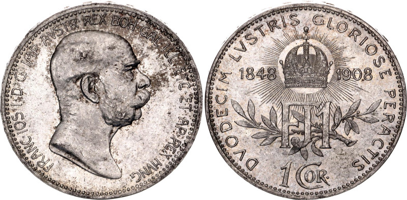 Austria 1 Corona 1908

KM# 2808, N# 7095; Silver; Franz Joseph I; 60th Anniver...