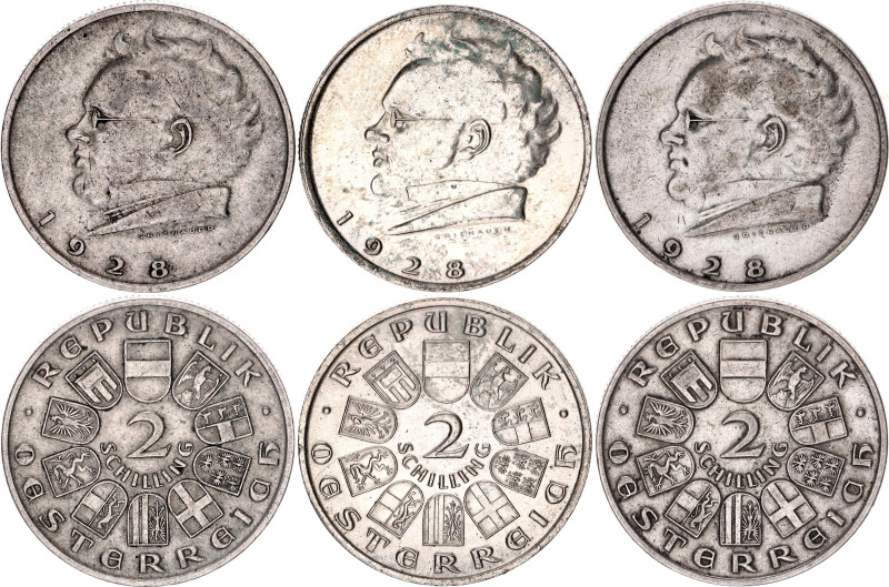 Austria 3 x 2 Schilling 1928

KM# 2843, N# 10287; Silver; 100th Anniversary of...