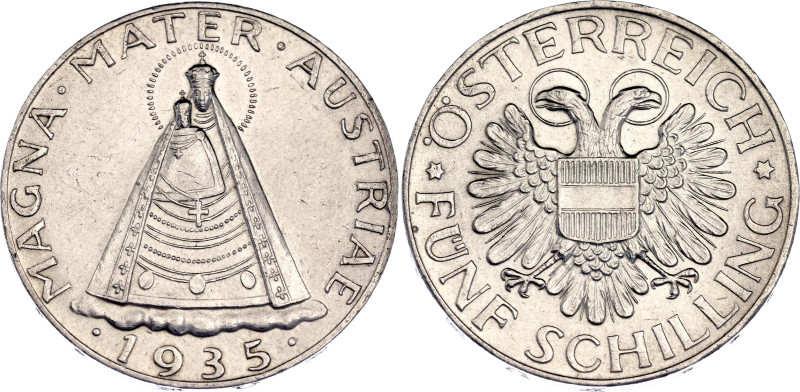 Austria 5 Schilling 1935

KM# 2853, N# 14765; Silver; AUNC