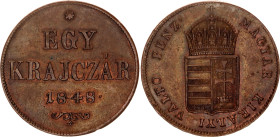 Hungary 1 Kreuzer 1848 KB