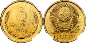 Russia - USSR 3 Kopeks 1966 NGC PL64