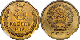 Russia - USSR 5 Kopeks 1969 NGC PL64