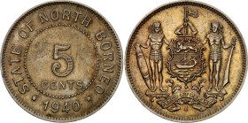 British North Borneo 5 Cents 1940 H