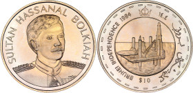 Brunei 10 Dollars 1984 AH 1404