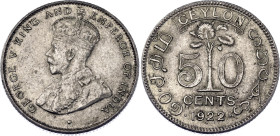 Ceylon 50 Cents 1922
