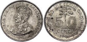 Ceylon 50 Cents 1924