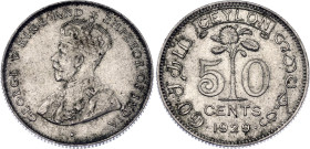 Ceylon 50 Cents 1929