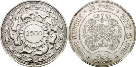Ceylon 5 Rupees 1957 NGC MS62