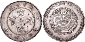 China Kwangtung 1 Dollar 1909 - 1911 (ND) Chopmarked