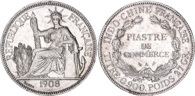 French Indochina 1 Piastre 1908 A