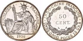 French Indochina 50 Centimes 1936
