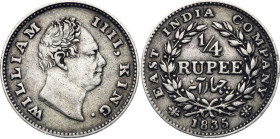 British India 1/4 Rupee 1835
