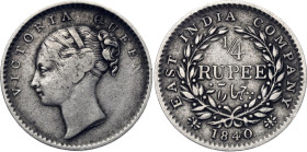 British India 1/4 Rupee 1840
