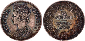 British India 1/4 Rupee 1898