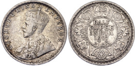 British India 1/2 Rupee 1917
