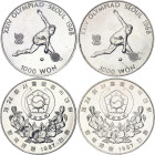 South Korea 2 x 1000 Won 1987