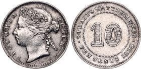Straits Settlements 10 Cents 1895