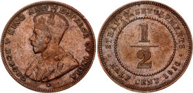 Straits Settlements 1/2 Cent 1916