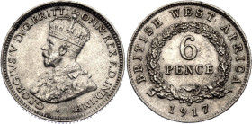 British West Africa 6 Pence 1917 H