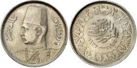 Egypt 2 Piastres 1937 AH 1356 Die Crack Error