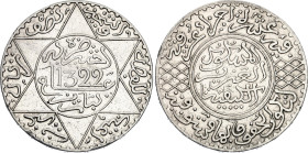 Morocco 5 Dirhams 1904 AH 1322