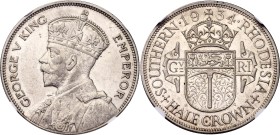 Southern Rhodesia 1/2 Crown 1934 NGC AU58