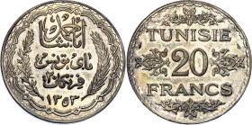 Tunisia 20 Francs 1935 AH 1353