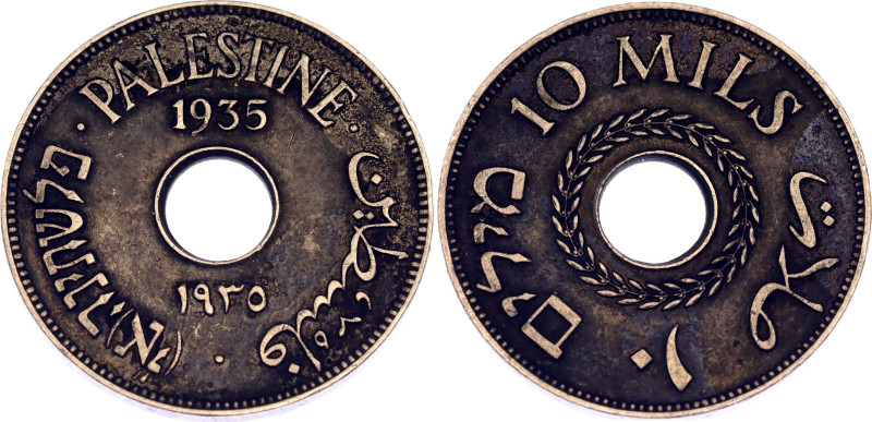 Palestine 10 Mils 1927

KM# 4, N# 5591; Copper-Nickel; British Mandate; XF+