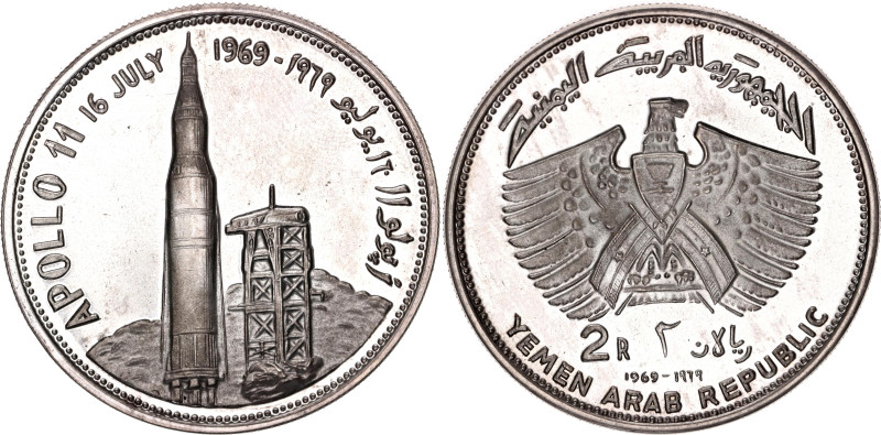 Yemen North 2 Rials 1969

KM# 2.1, N# 52073; Silver, Proof; Apollo 11; Mintage...