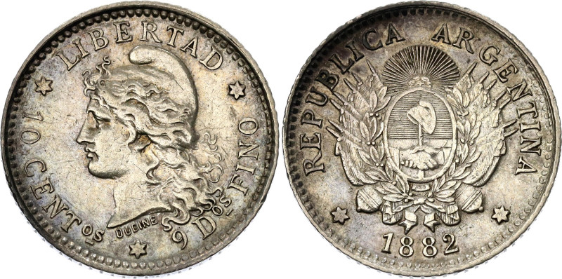 Argentina 10 Centavos 1882

KM# 26, N# 4569; Silver; AUNC