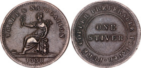 British Guiana 1 Stiver 1838 Trade & Navigation Token
